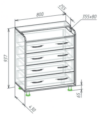Чертеж комод с пеленальным